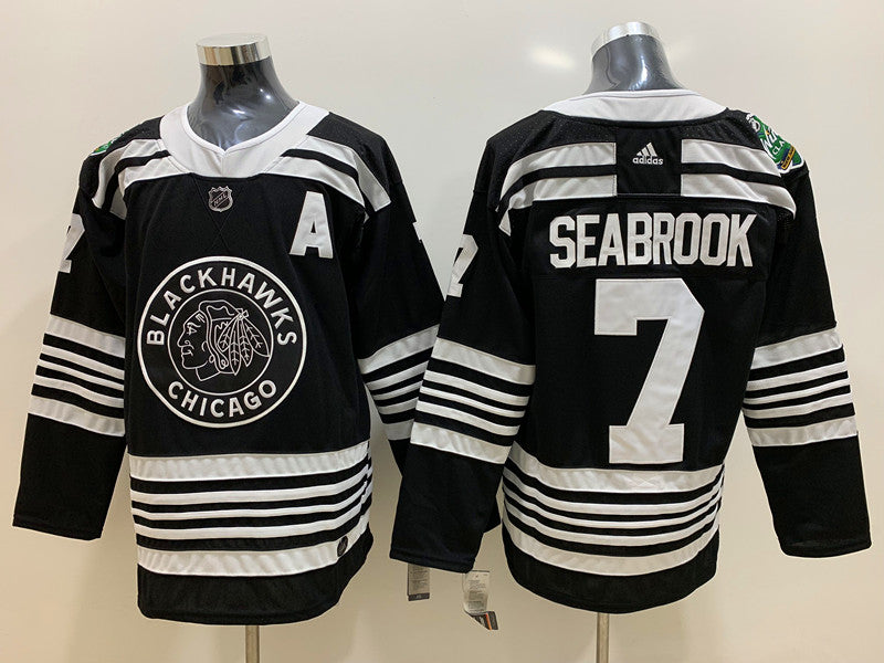 Men's Chicago Blackhawks Brent Seabrook #7 Black Breakaway Jerseys