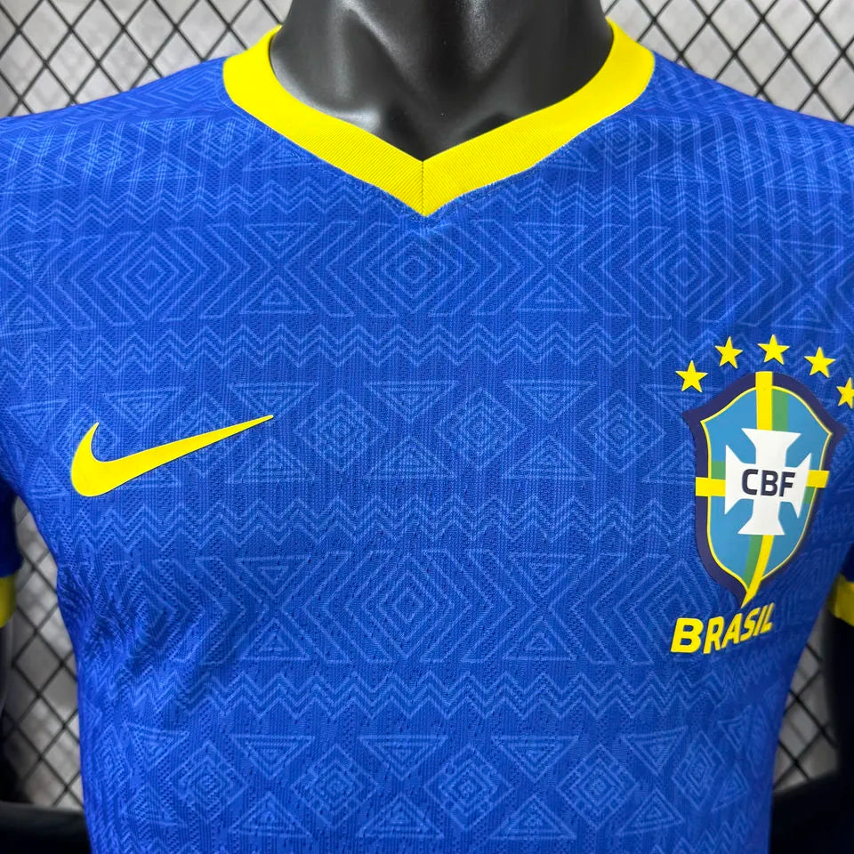 2026/27 Brazil Blue Special Edition Player Version Soccer Jersey Detail 1