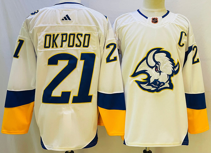 Men's Buffalo Sabres Kyle Okposo #21 White Player Jerseys