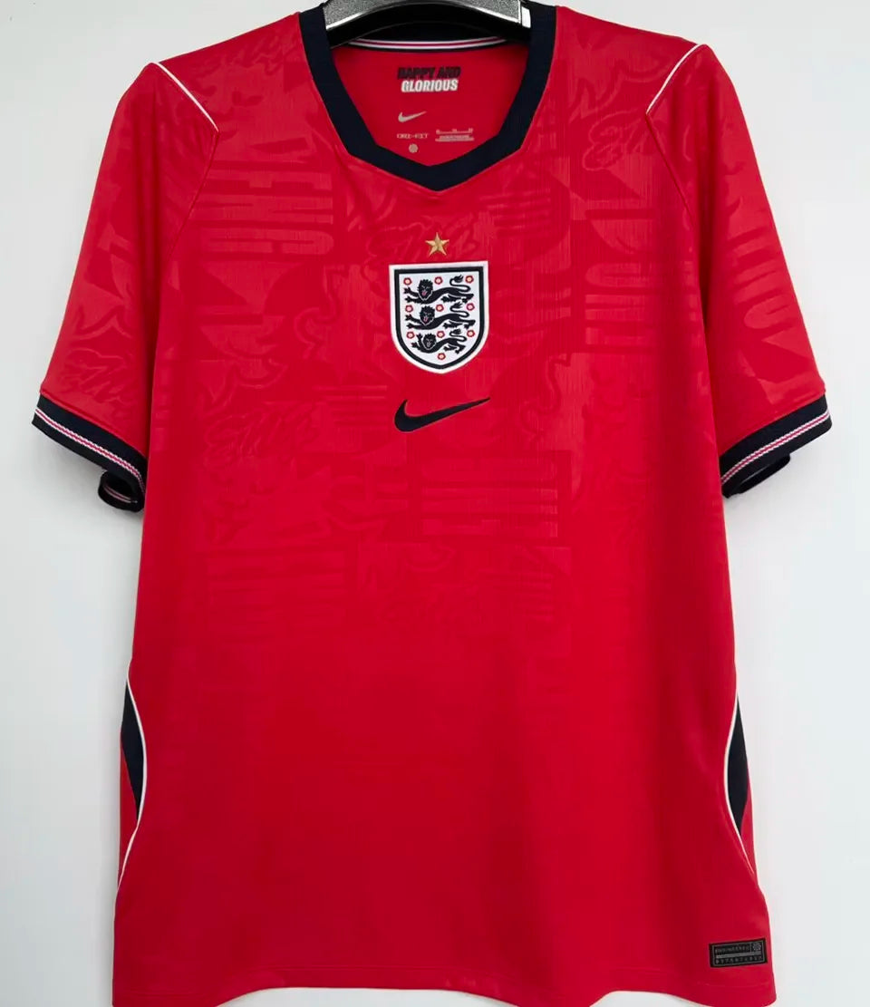 2026/27 England 1:1 Quality Away Red Fans Soccer Jersey Detail 2
