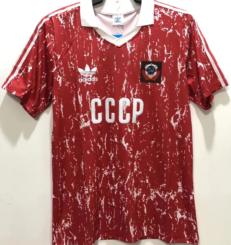 1990 CCCP Home Red Retro Soccer Jersey Front