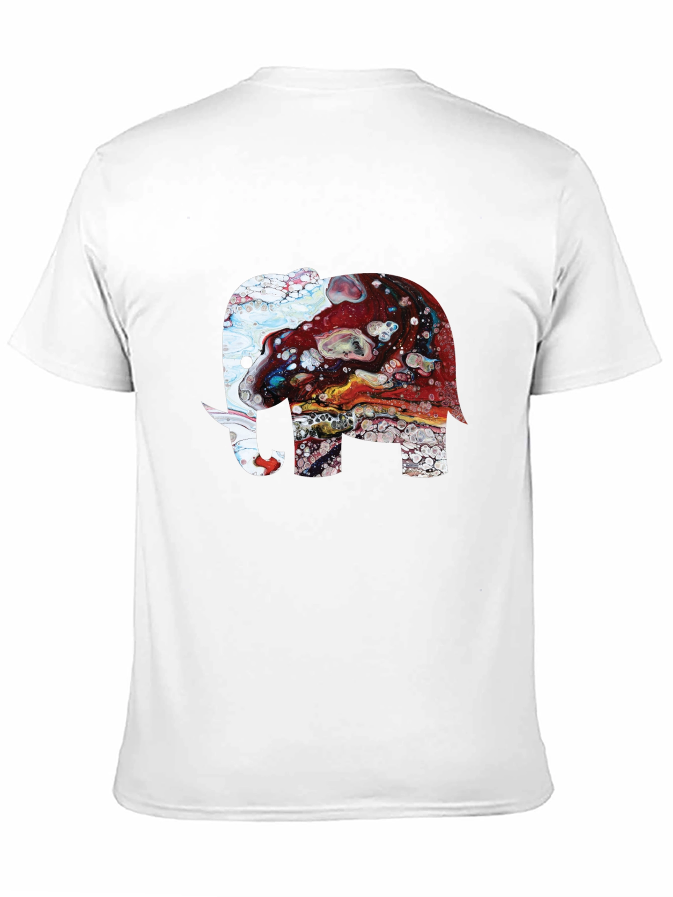 Elephant Art Print Graphic Tee - Mens Black T-Shirt