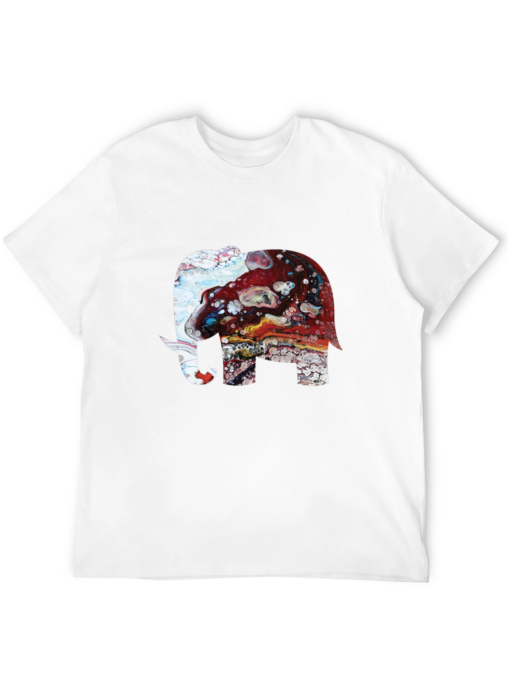 Elephant Art Print Graphic Tee - Mens Black T-Shirt