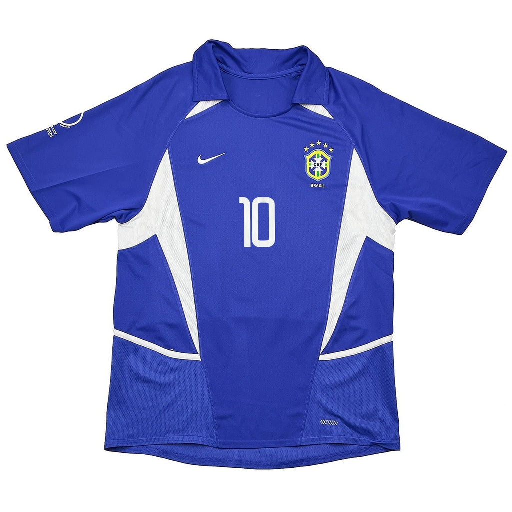 Rivaldo #10 Retro Brazil Away Jersey World Cup 2002 Back