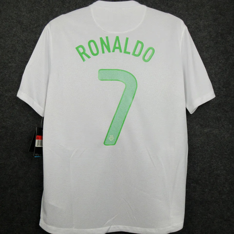 2012 Portugal Away White Retro Soccer Jersey Detail 1