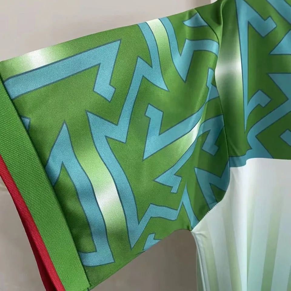 1994/95 Morocco Green Retro Soccer Jersey Detail 4