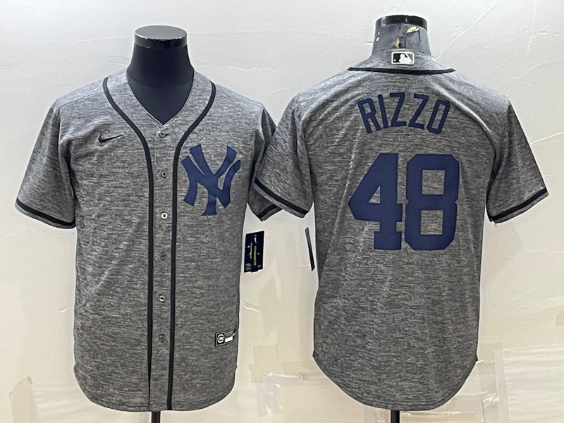 Men's New York Yankees Anthony Rizzo #48 Gray Replica Player Jerseys