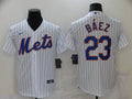 Men's New York Mets Javier Baez #23 White Replica Baseball Jerseys