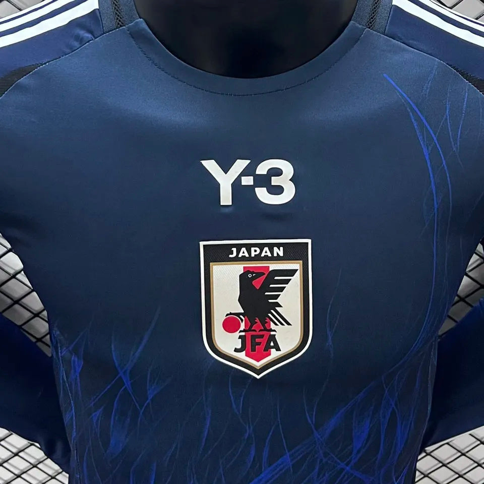 2024/25 Japan Home Y-3 Blue Player Version Long Sleeve Jersey Detail 2