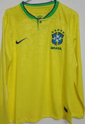 2022/23 Brazil Home Yellow Long Sleeve Jersey Front