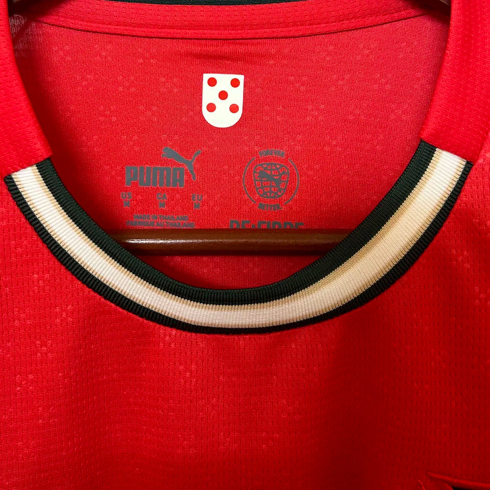 RONALDO #7 Portugal Home Red Fans Jersey 2025/26 ★★ Detail 3