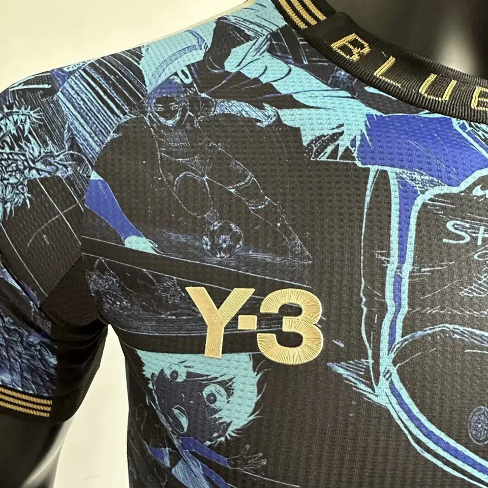 2025 Japan Y-3 Blue Player Version Jersey Detail 3