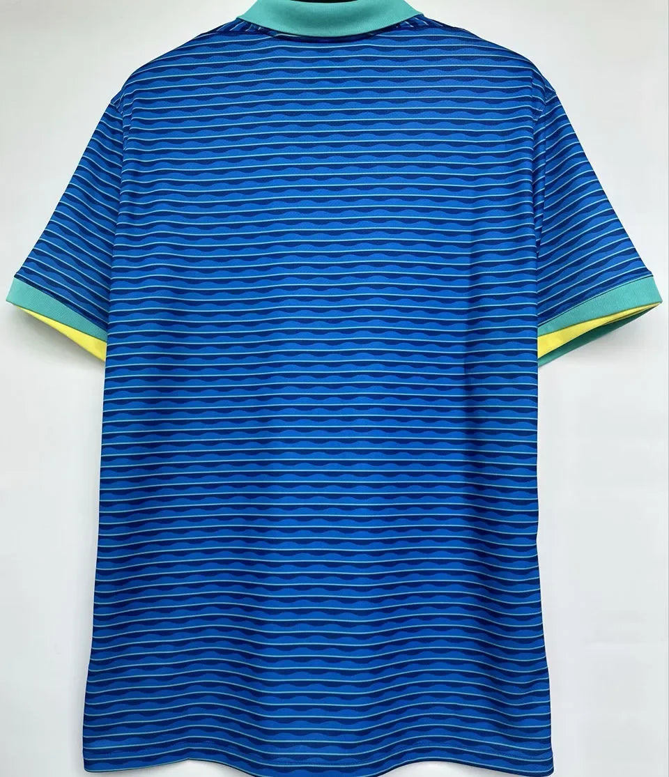 2024/25 Brazil 1:1 Quality Away Blue Fans Jersey Back