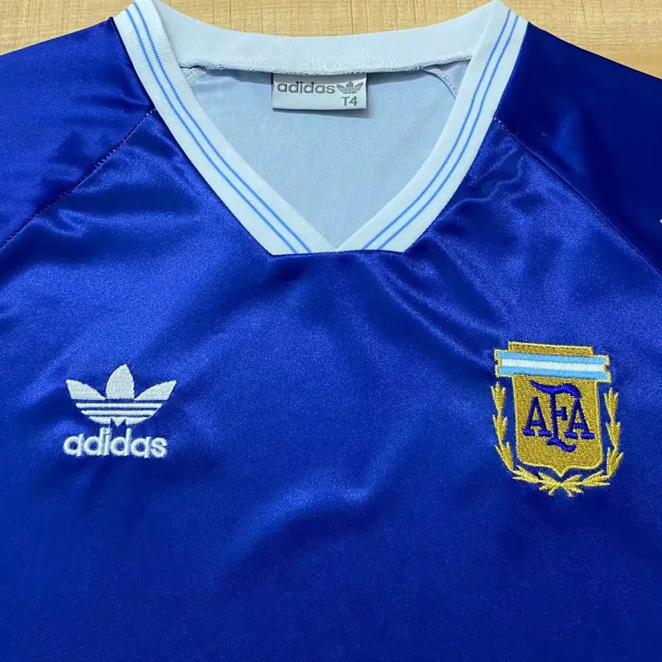1991/93 Argentina Away Blue Retro Soccer Jersey Detail 1