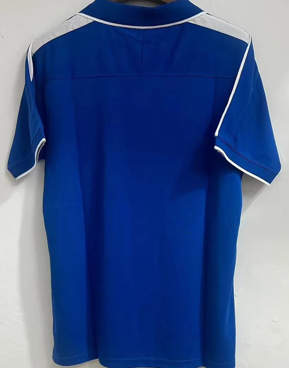 1997 Brazil Away Blue Retro Soccer Jersey Back