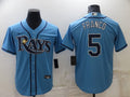 Men's Tampa Bay Rays Wander Franco #5 Blue Replica Baseball Jerseys
