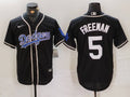 Men's Los Angeles Dodgers Freddie Freeman #5 Black Game Jerseys