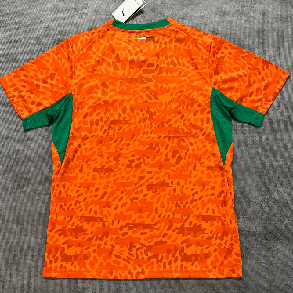 2026/27 Ivory Coast Home Orange Fans Soccer Jersey (Have Right Patch 有右臂章 白底黑字） Detail 1