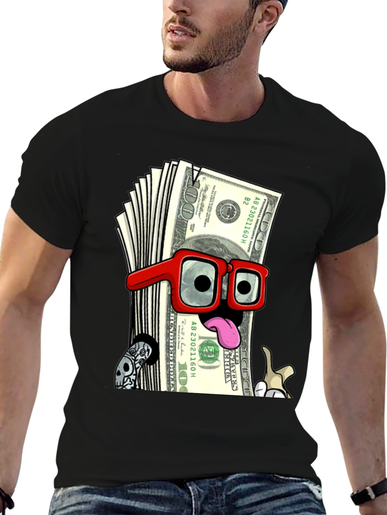 Funny Money Cartoon Graphic T-Shirt