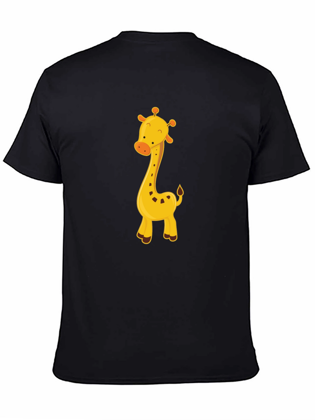 Cute Giraffe Graphic Tee - Black Cotton Blend