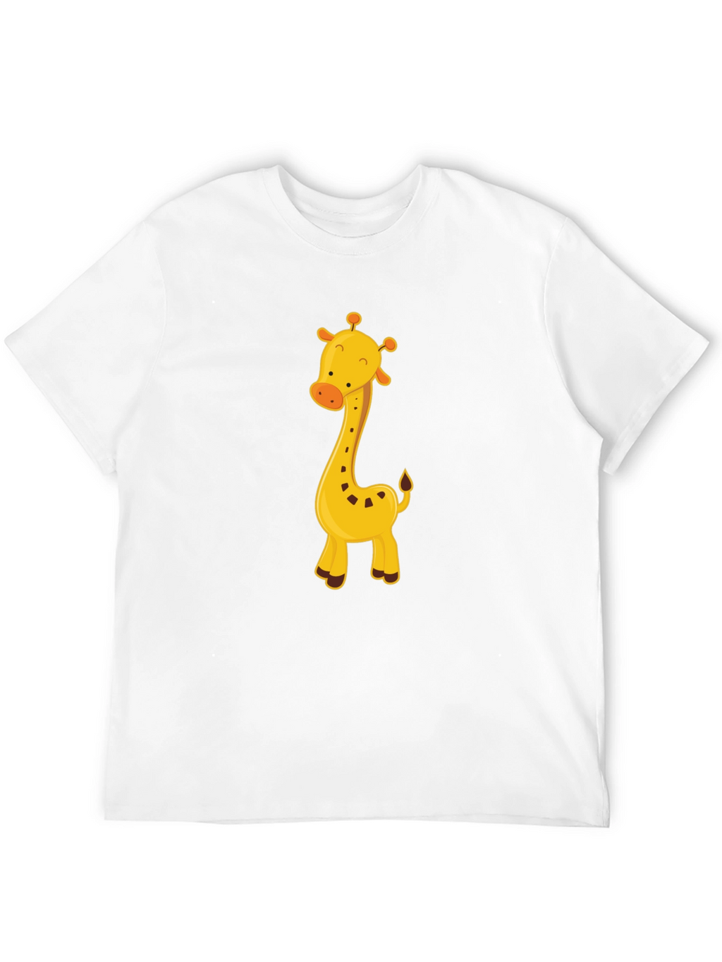 Cute Giraffe Graphic Tee - Black Cotton Blend