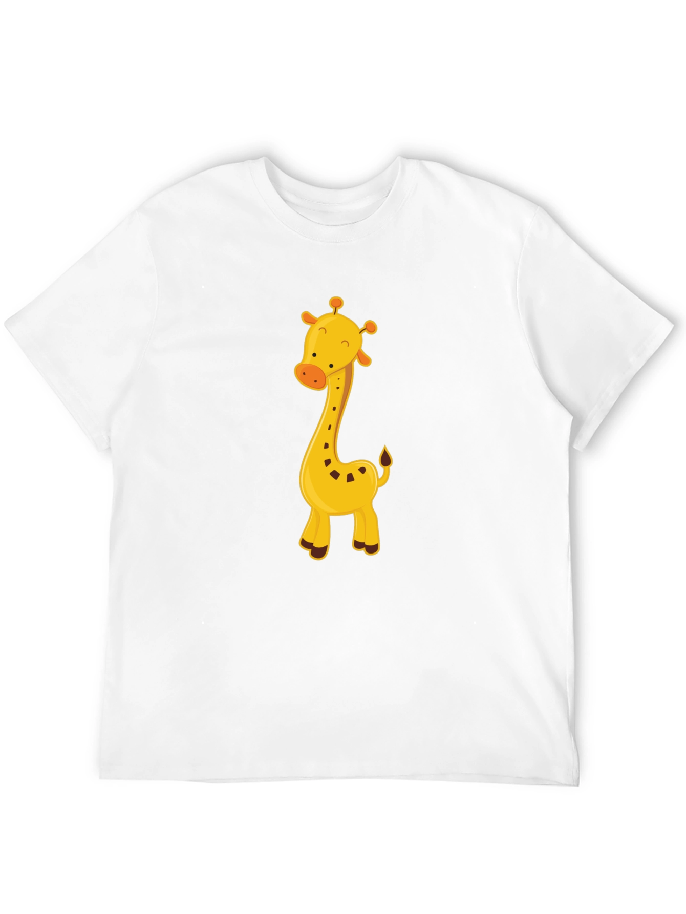 Cute Giraffe Graphic Tee - Black Cotton Blend