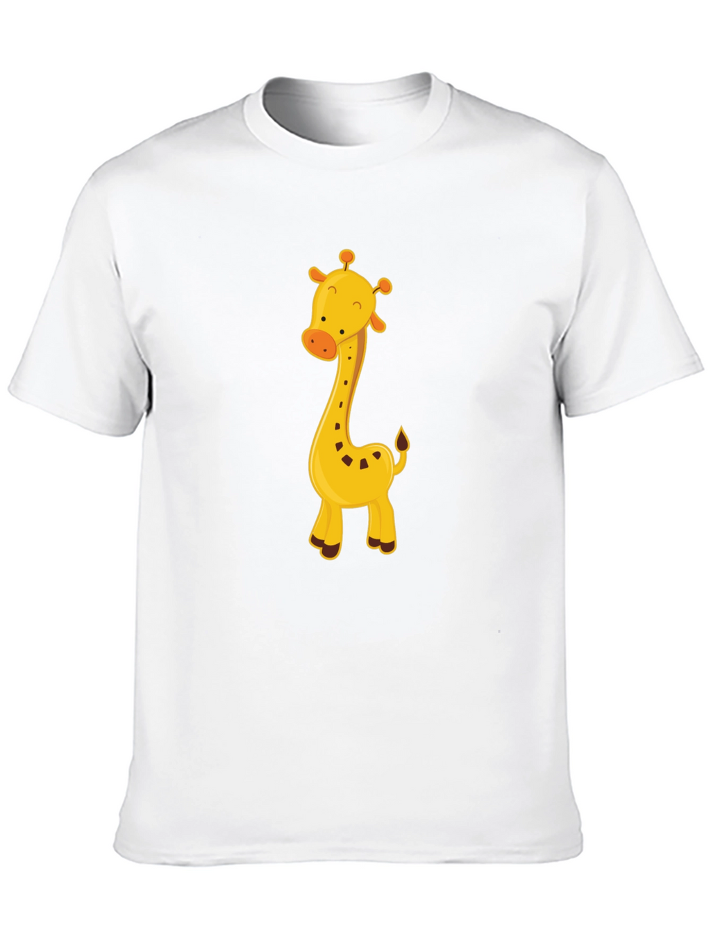 Cute Giraffe Graphic Tee - Black Cotton Blend