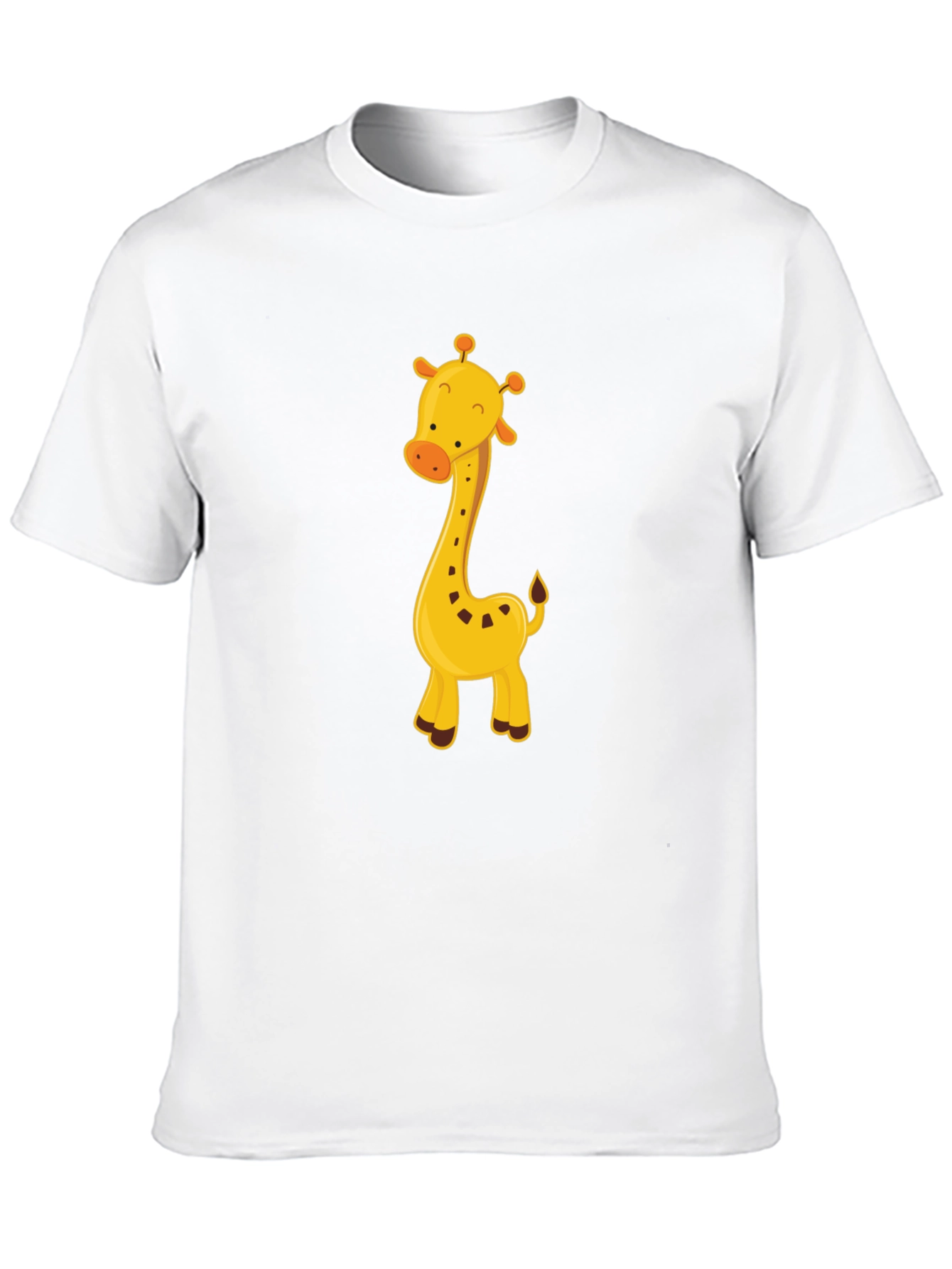 Cute Giraffe Graphic Tee - Black Cotton Blend