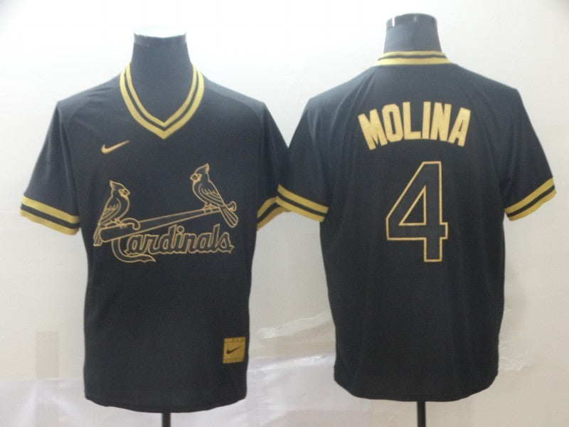 Men's St. Louis Cardinals Yadier Molina #4 Black Replica Player Jerseys