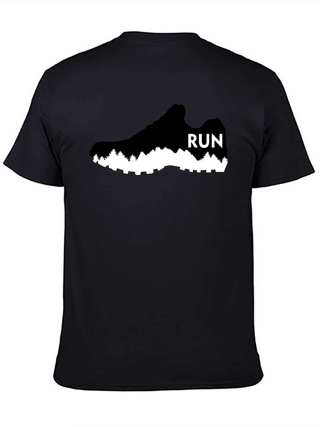 Run Shoe Graphic Tee - Black Cotton Casual Shirt
