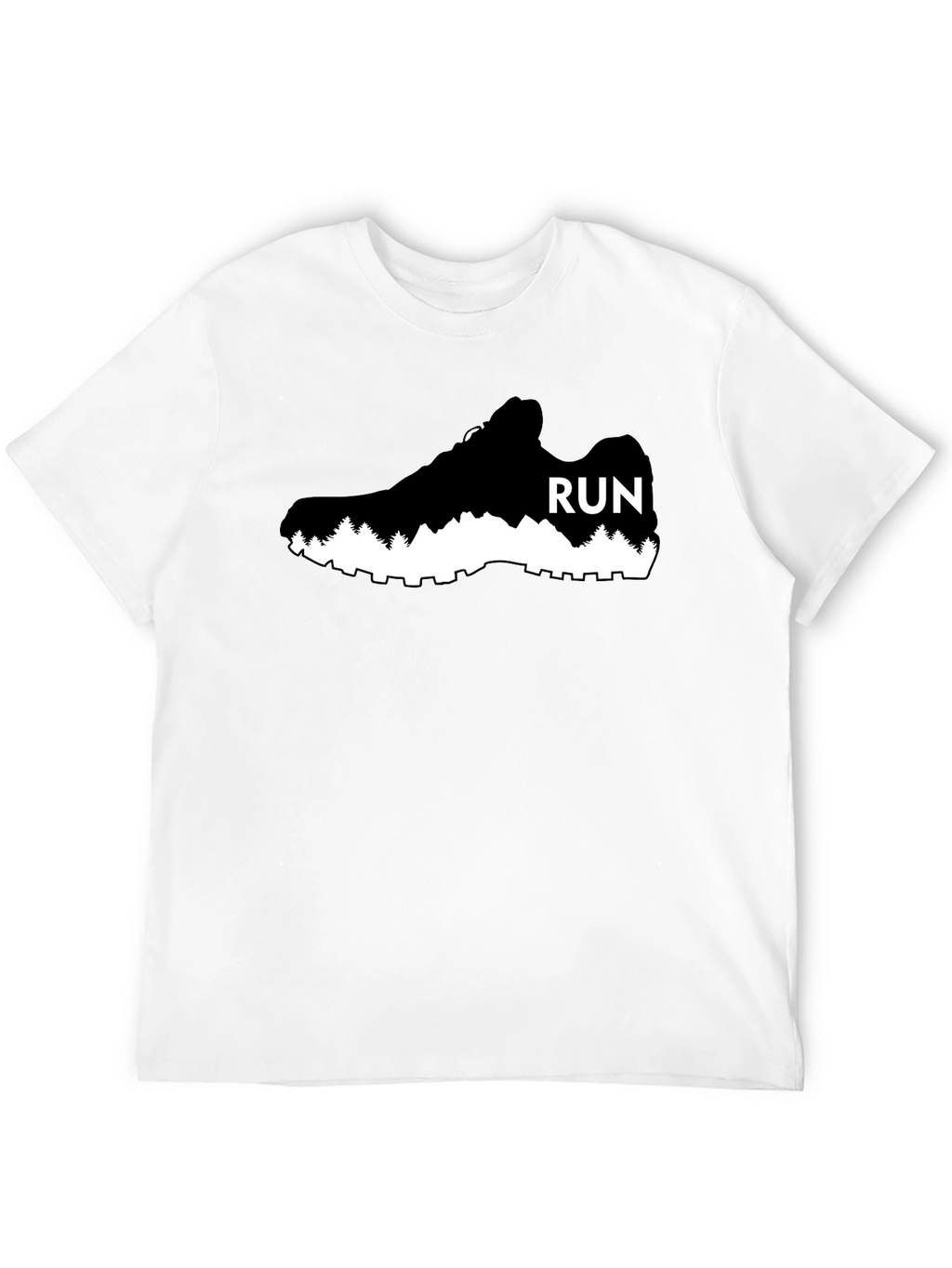 Run Shoe Graphic Tee - Black Cotton Casual Shirt