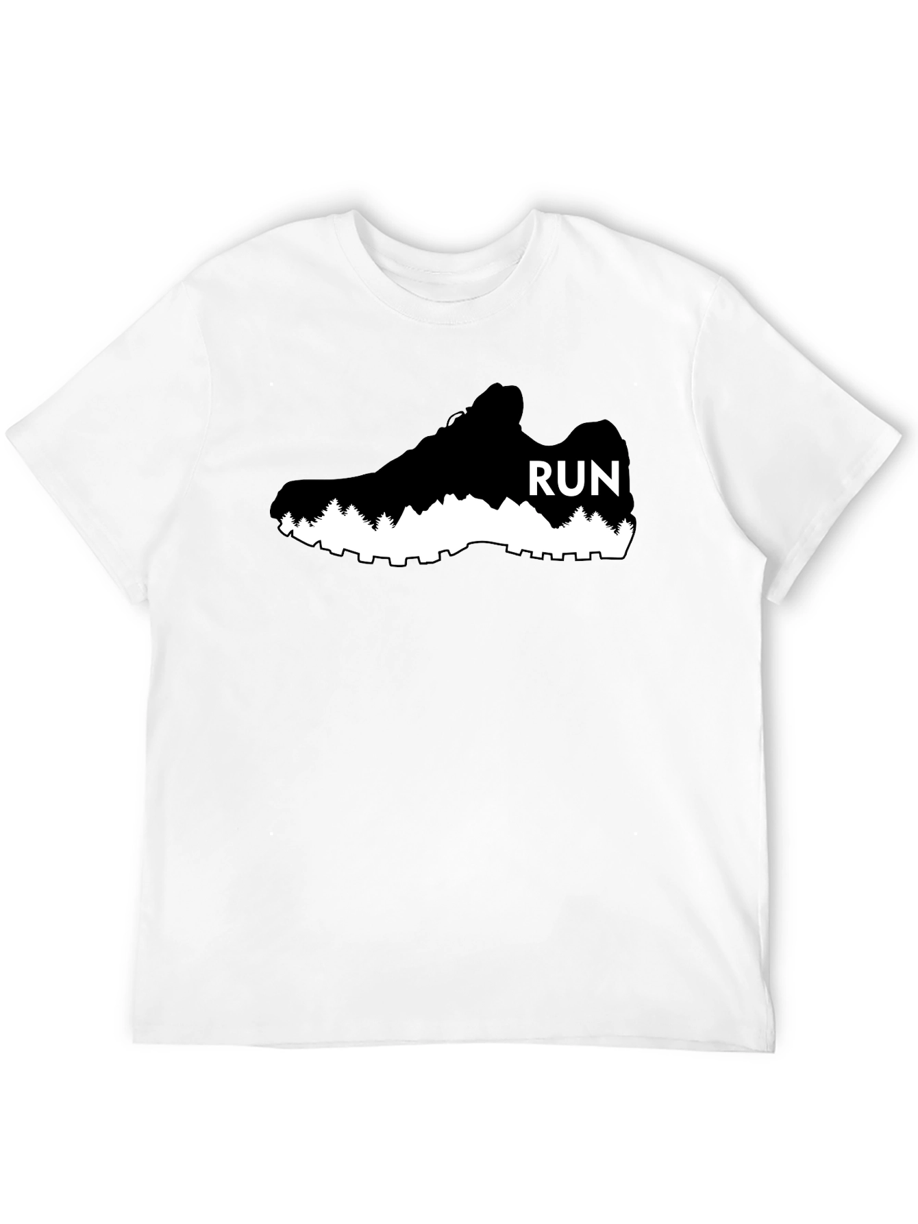 Run Shoe Graphic Tee - Black Cotton Casual Shirt