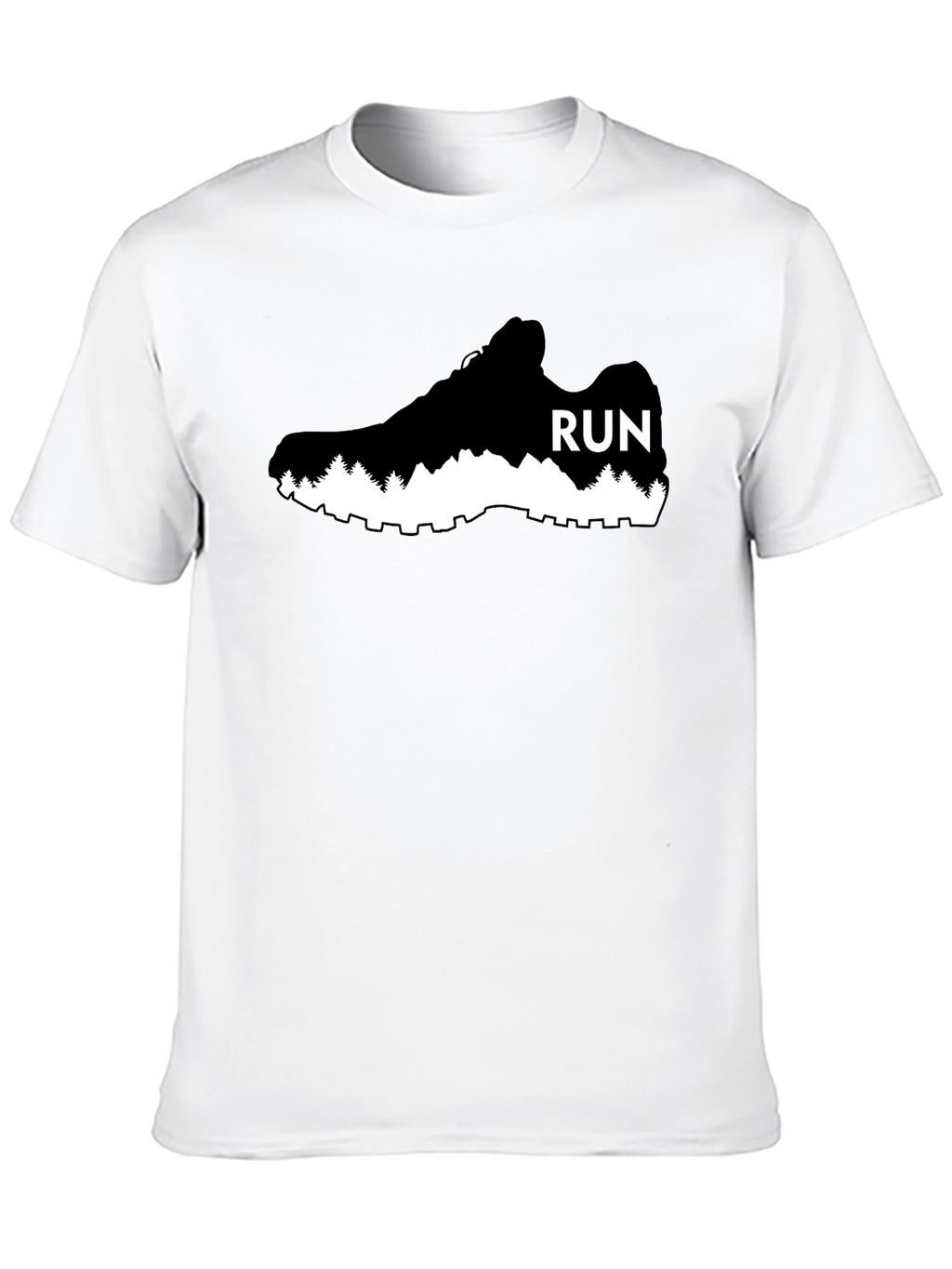 Run Shoe Graphic Tee - Black Cotton Casual Shirt