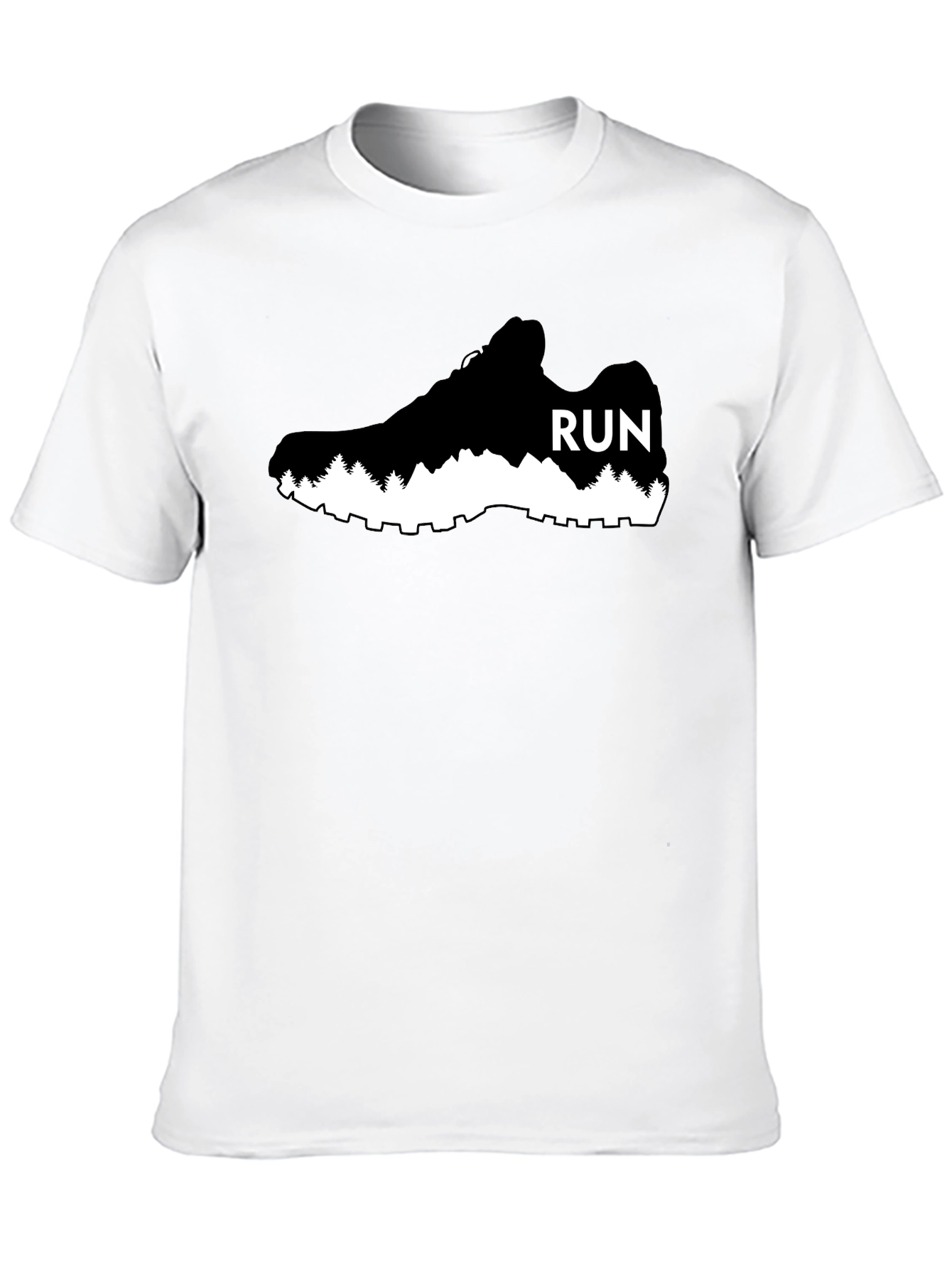 Run Shoe Graphic Tee - Black Cotton Casual Shirt