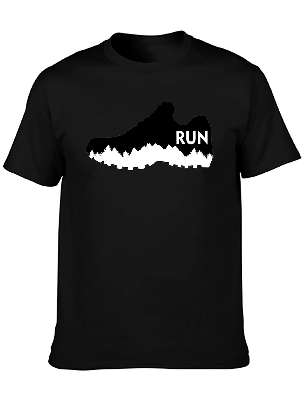 Run Shoe Graphic Tee - Black Cotton Casual Shirt