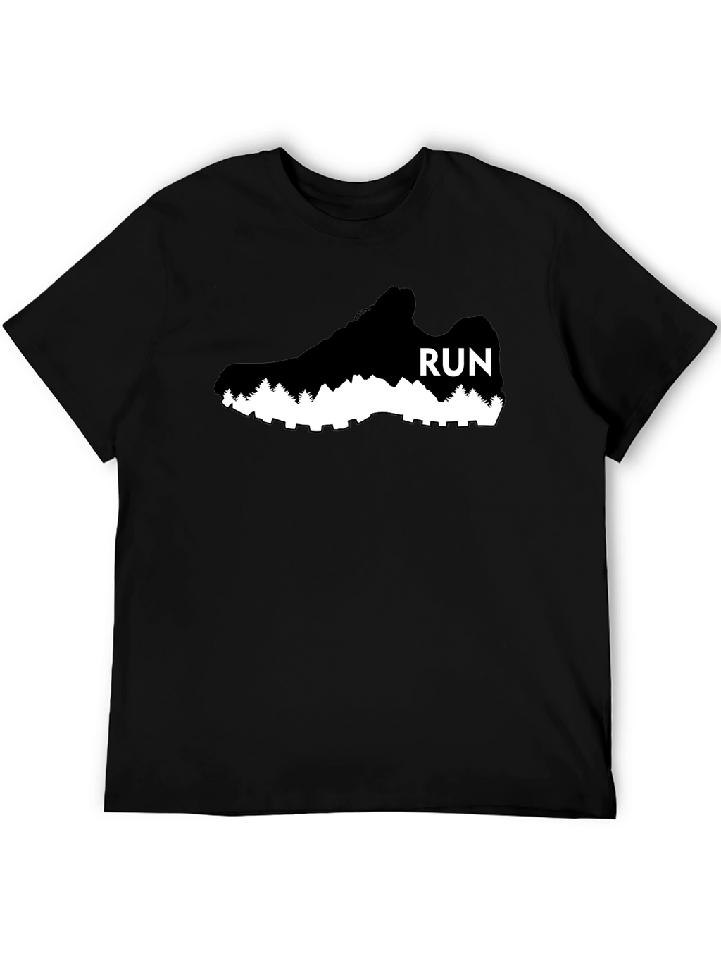 Run Shoe Graphic Tee - Black Cotton Casual Shirt