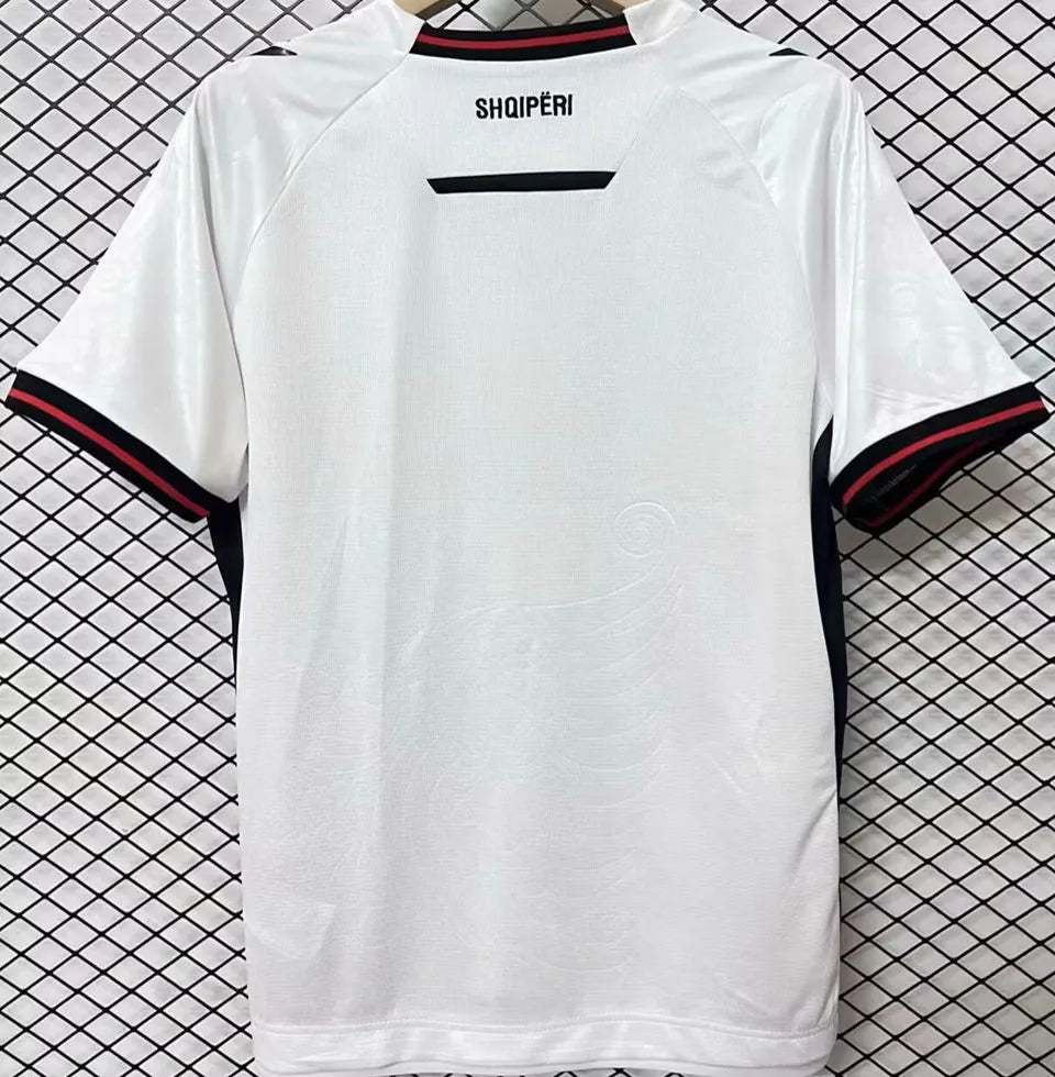 2025/26 Albania Away White Fans Soccer Jersey 阿尔巴尼亚 Back