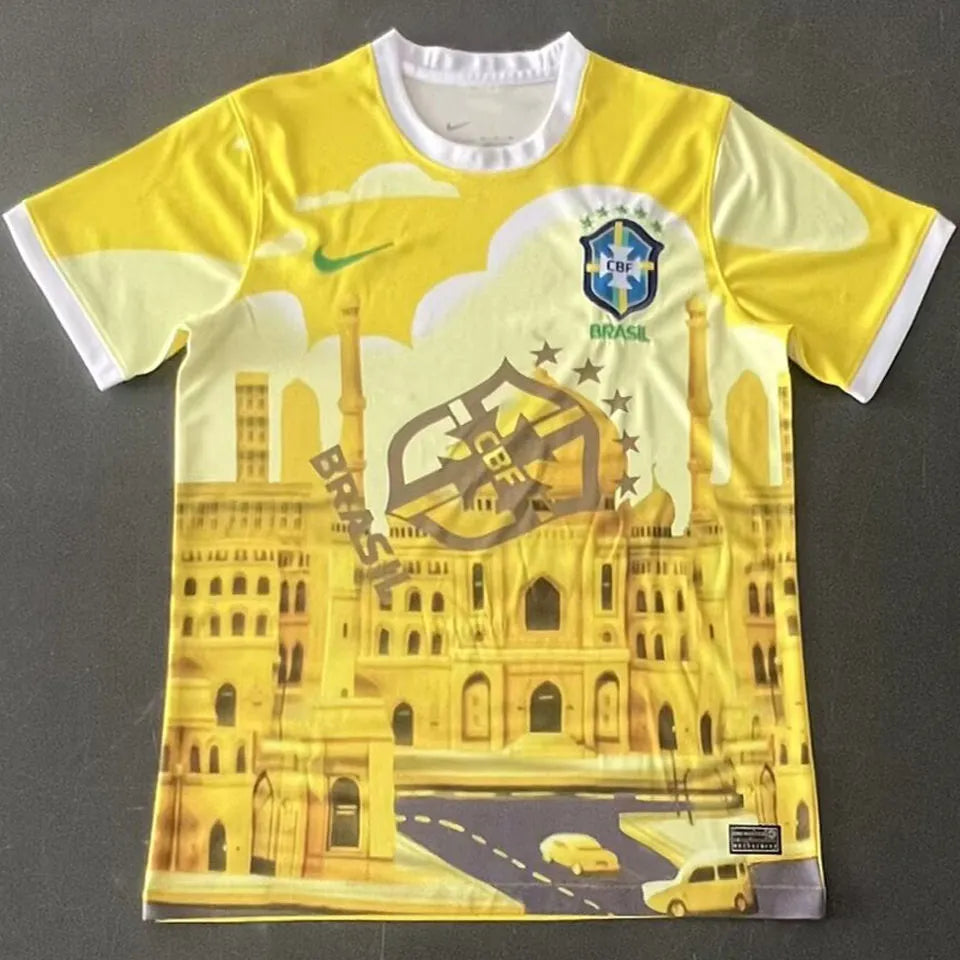 2024/25 Brazil Special Edition Yellow Fans Jersey Front