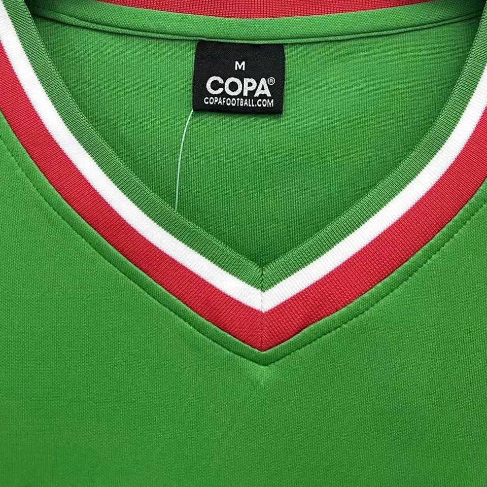 1970 Mexico Home Green Retro Soccer Jersey Detail 1