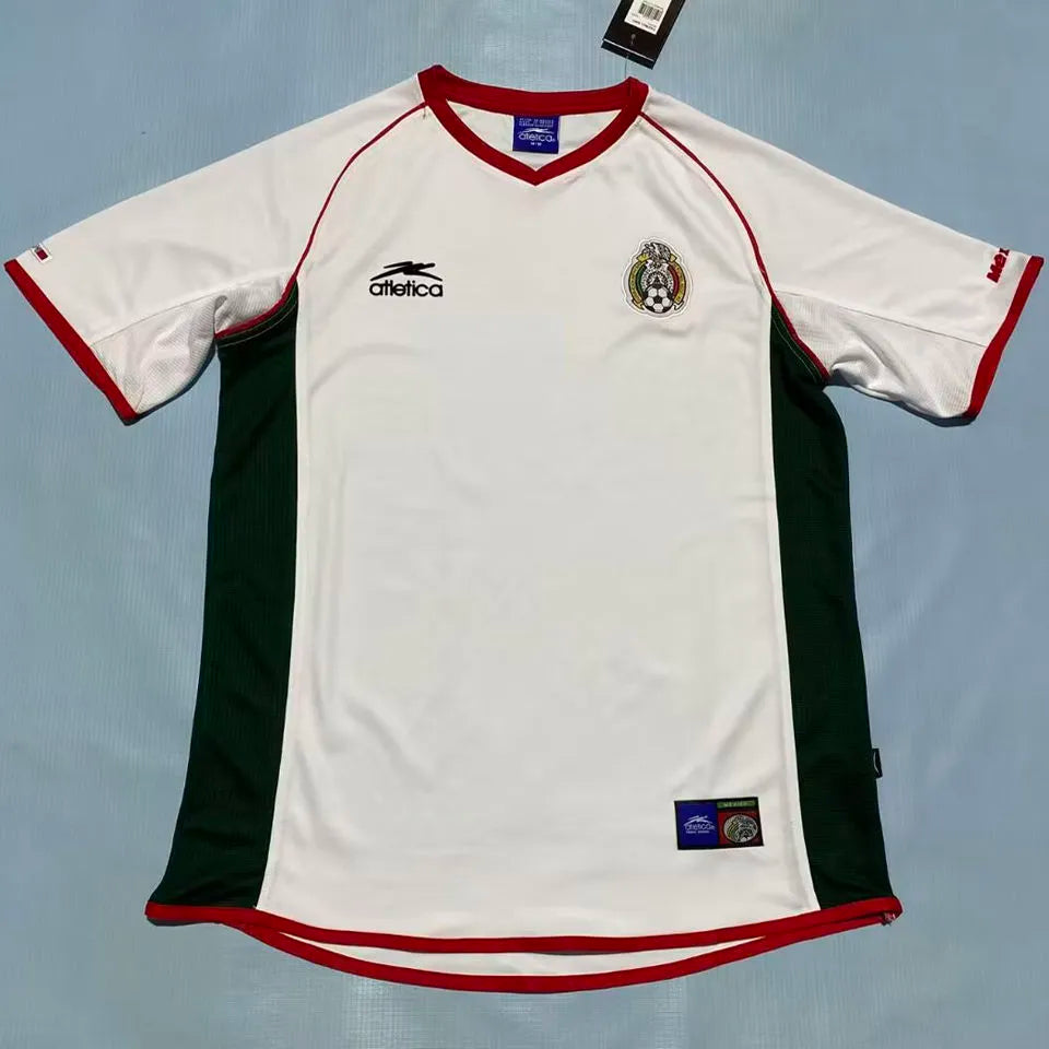 1998 Mexico White Retro Soccer Jersey Front