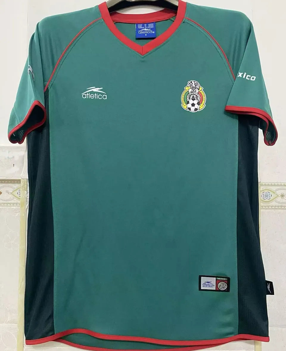 2002 Mexico Home Green Retro Soccer Jersey Front