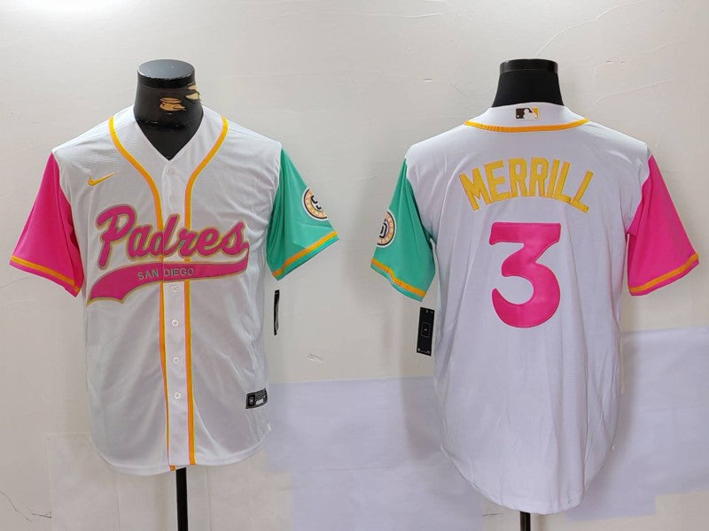 Men's San Diego Padres Jackson Merrill #3 White City Connect Limited Player Jerseys