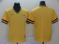 Men's Oakland Athletics Gold Blank Cooperstown Collection Mesh Batting Practice Jerseys
