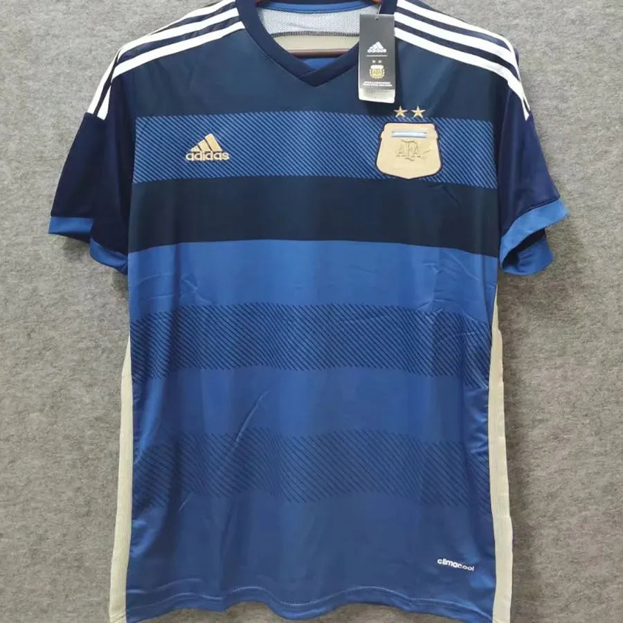 2014 Argentina Away Retro Soccer Jersey Detail 2