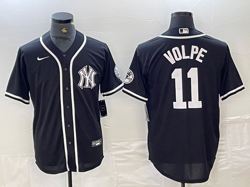 Men's New York Yankees Anthony Volpe #11 Black Limited Jerseys