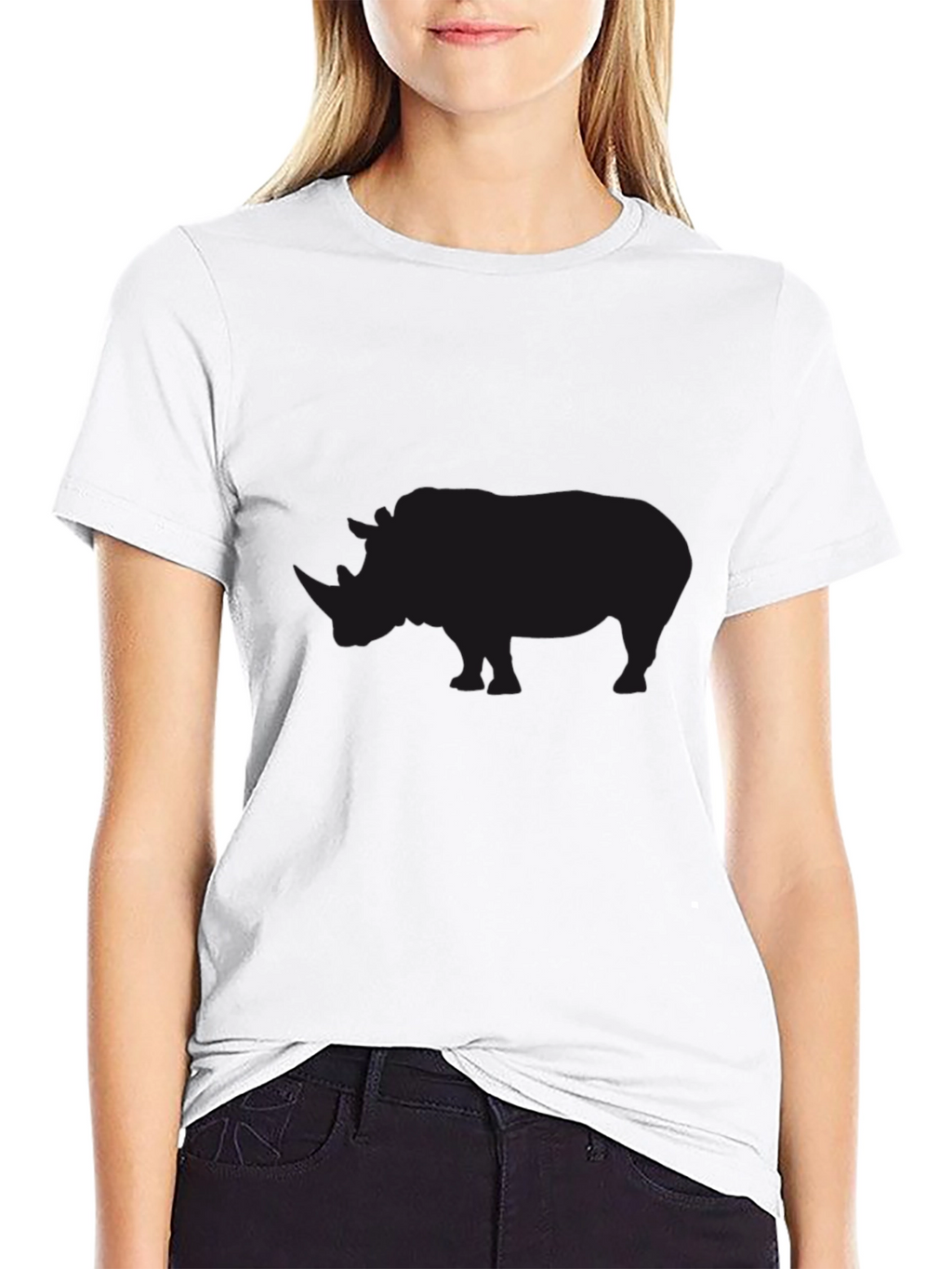 Black Rhino Silhouette Graphic T-Shirt