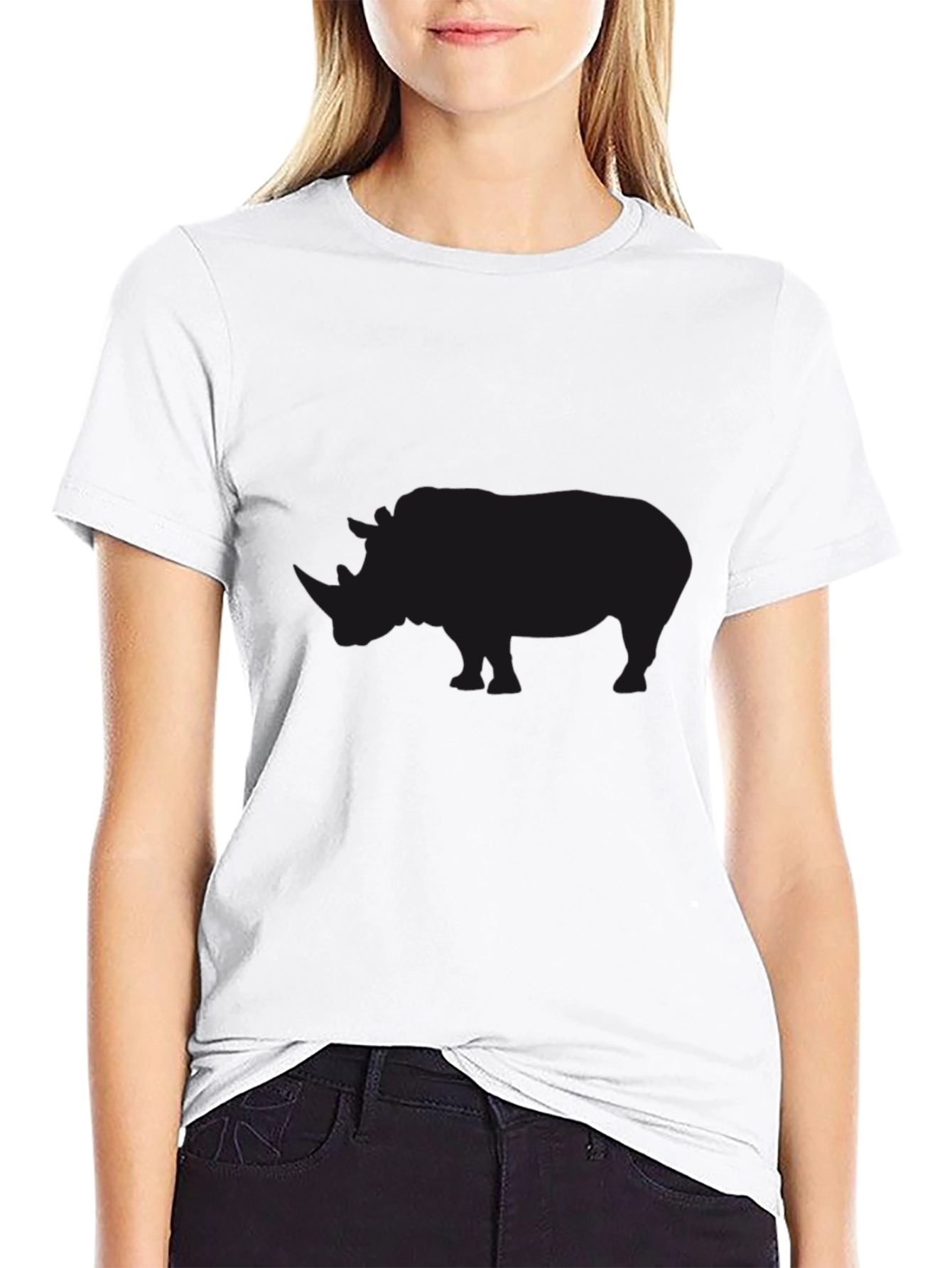 Black Rhino Silhouette Graphic T-Shirt