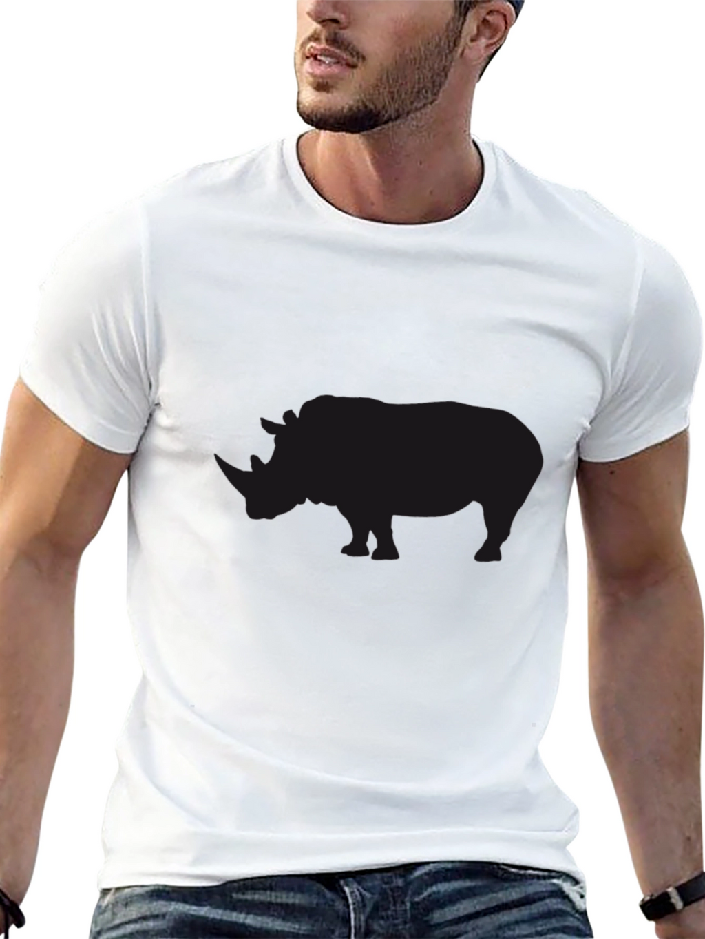 Black Rhino Silhouette Graphic T-Shirt