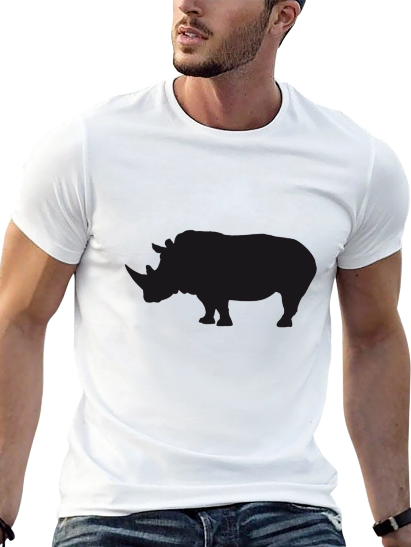 Black Rhino Silhouette Graphic T-Shirt