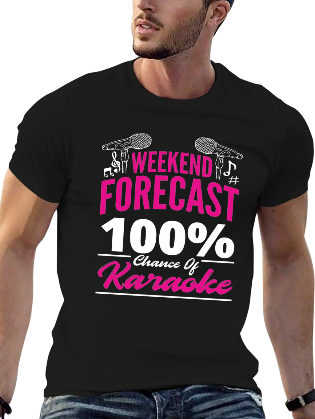 Weekend Forecast 100% Chance of Karaoke T-Shirt